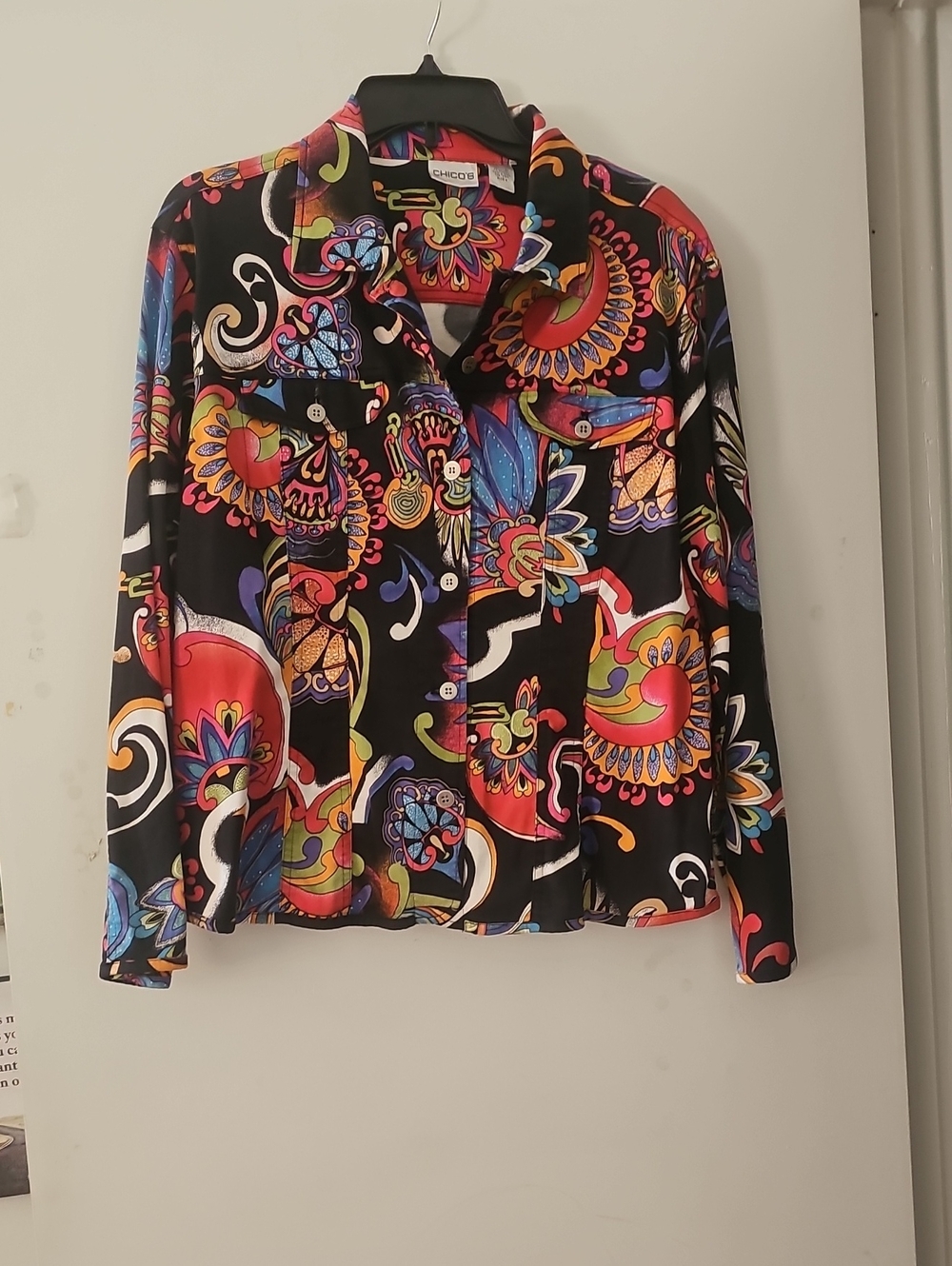 Chico's Multicolor Floral-Print Button Shirt